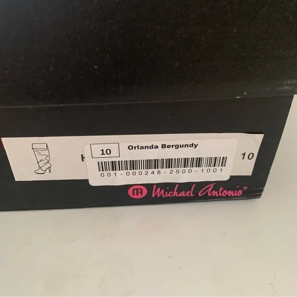 Michael Antonio Over the Knee Burgundy Heeled Suede Boots Size 10 - Picture 6 of 7